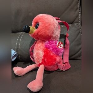 5/$15 TY Beanie Babies | Gilda the Flamingo plush backpack